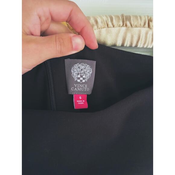 Vince Camuto Off Shoulder Popover Cocktail Dress Black Size 6 Elegant Event LBD - Picture 7 of 14